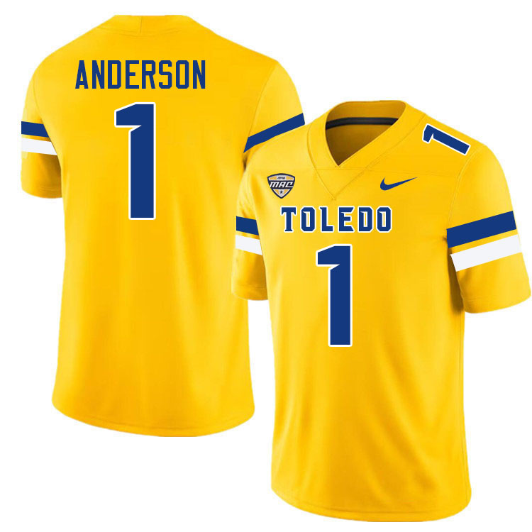 Tycen Anderson Toledo Jersey,Toledo Rockets #1 Tycen Anderson Jersey Youth College-Gold